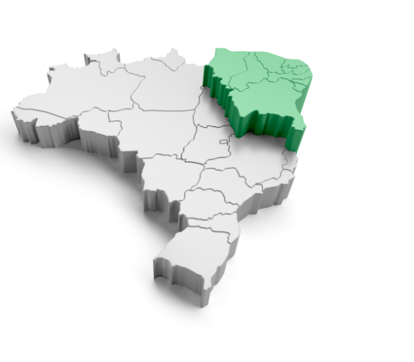 Mapa e cobertura regional da Solux Ambiental